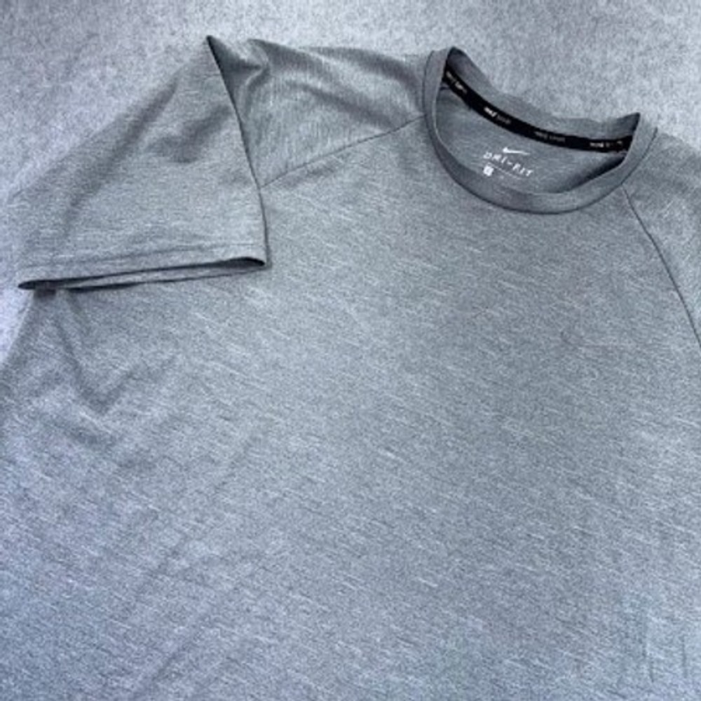 Nike Swim Shirt Mens L Gray Performance Hydroguard Swim Gym Training Dri Fit
